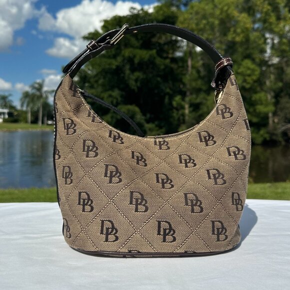 NEW D&B Dooney & Bourke Vintage Small Faux Quilted Signature Bucket Bag Charm - Picture 3 of 14